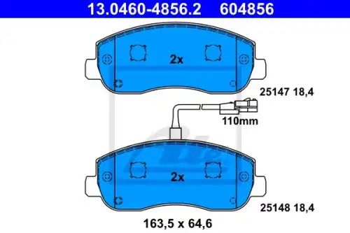 Колодки тормозные дисковые передн opel movano b c бортовой платформой 2.3 cdti fwd/2.3 cdti rwd 10-