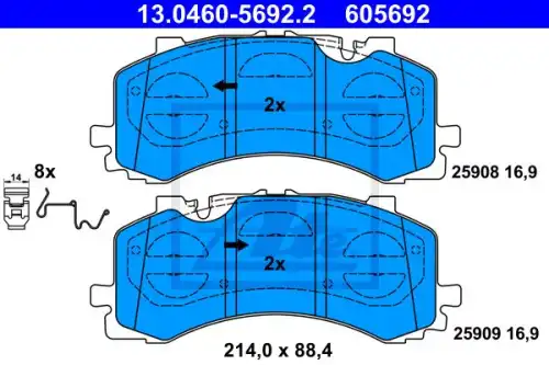 Колодки тормозные дисковые перед vw touareg audi a6 a7 q7 15-