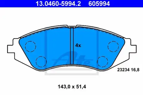 Тормозные колодки ATE 13.0460-5994.2