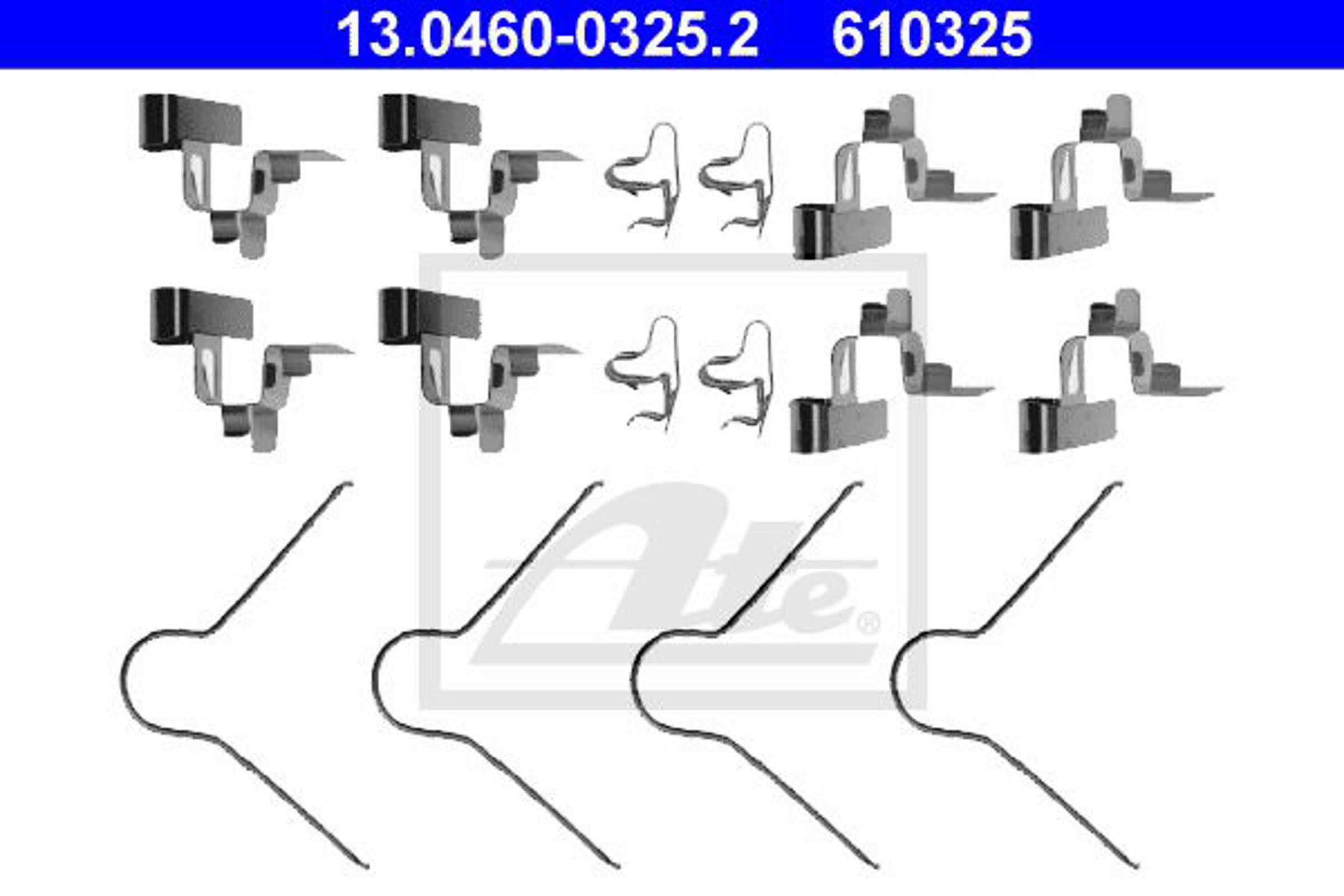 Комплект монтажный тормозных колодок ATE 13.0460-0325.2
