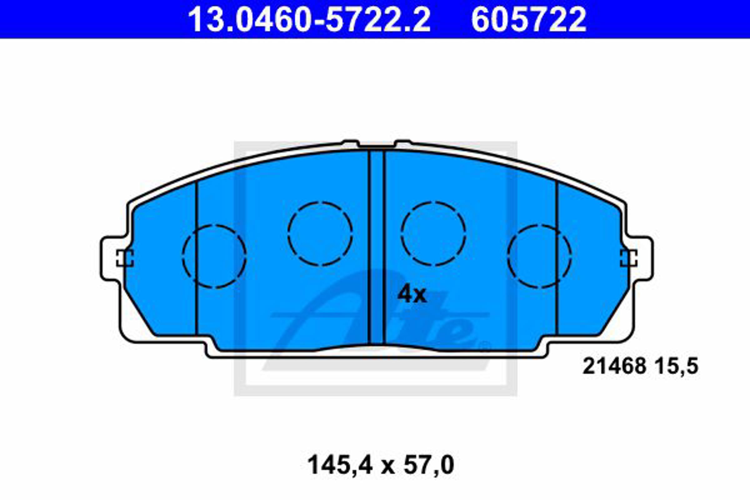 Колодки тормозные дисковые ATE 13.0460-5722.2