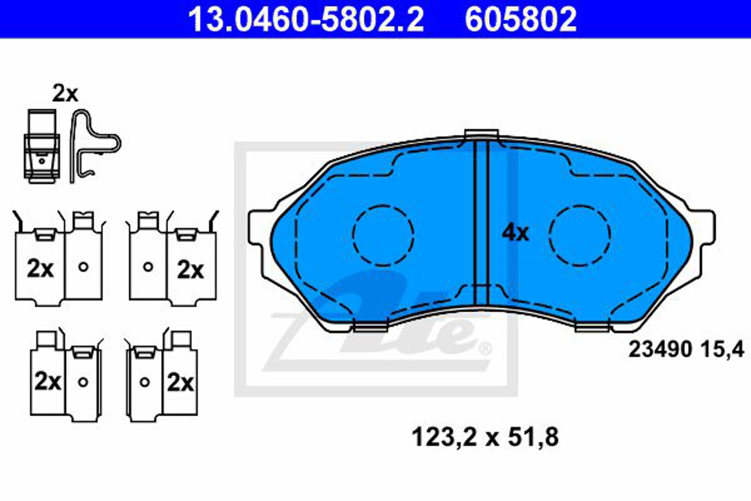 Колодки тормозные дисковые ATE 13.0460-5802.2