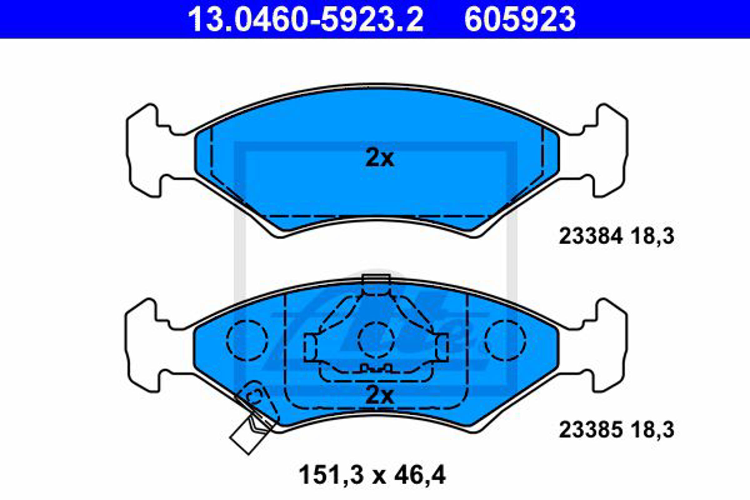 Колодки тормозные дисковые ATE 13.0460-5923.2