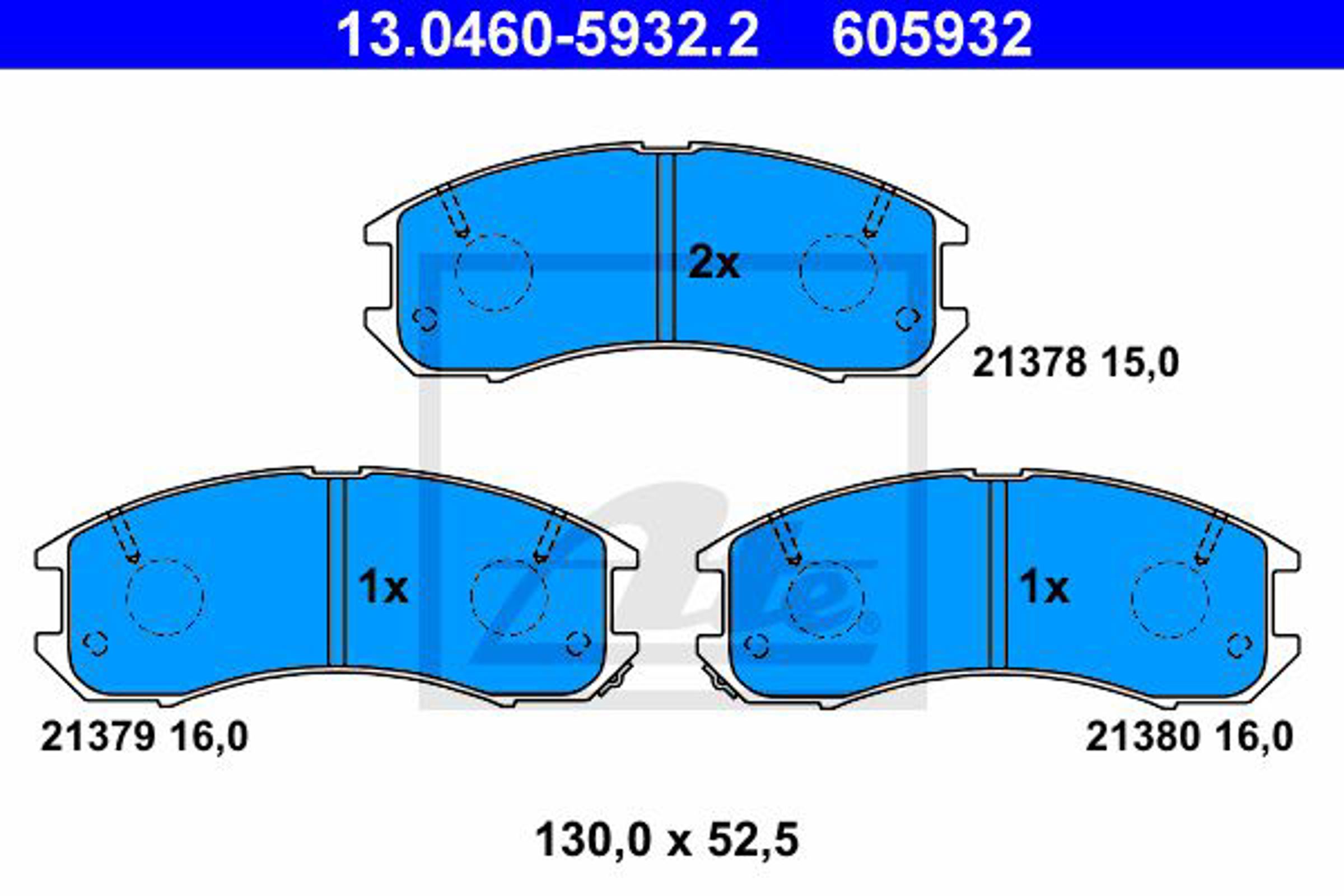 Колодки тормозные дисковые ATE 13.0460-5932.2