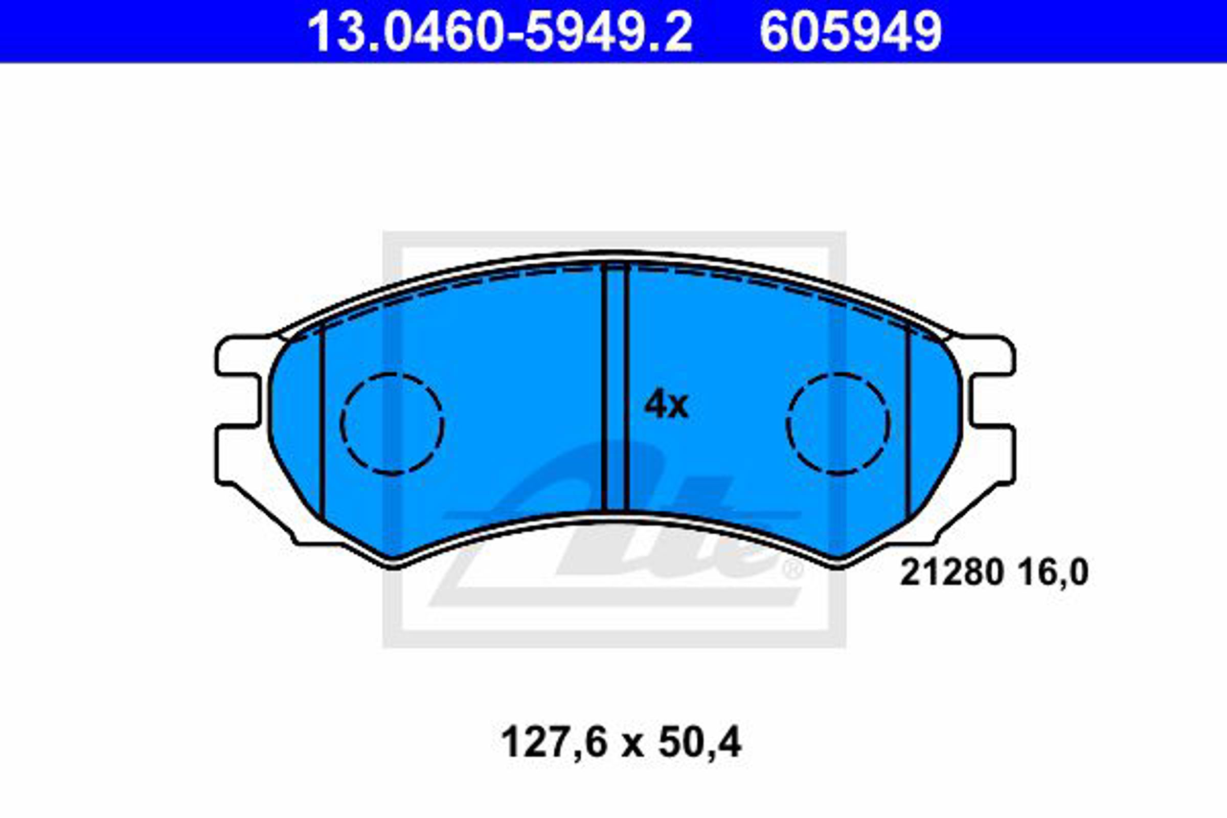 Колодки тормозные дисковые ATE 13.0460-5949.2