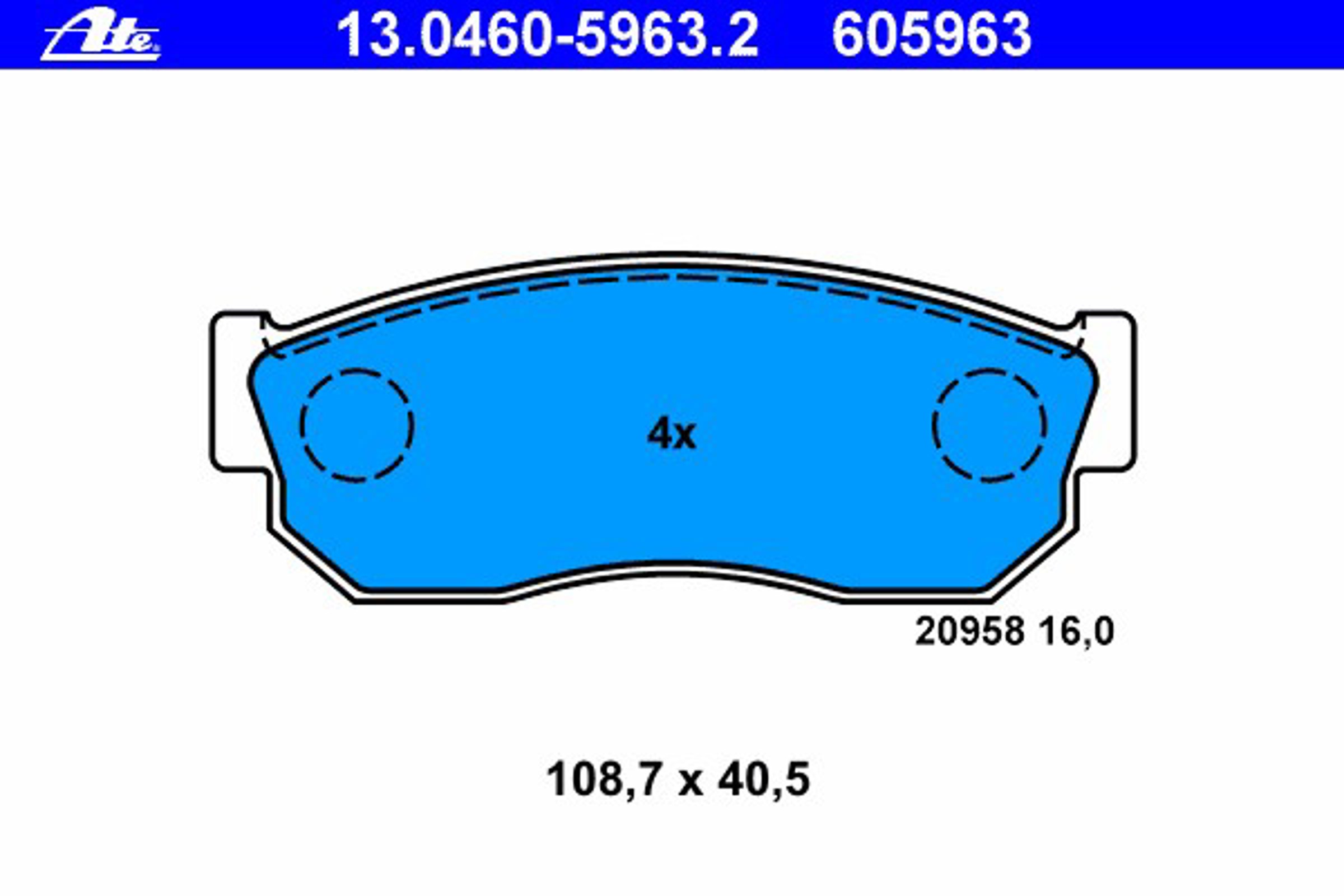 Колодки тормозные дисковые ATE 13.0460-5963.2