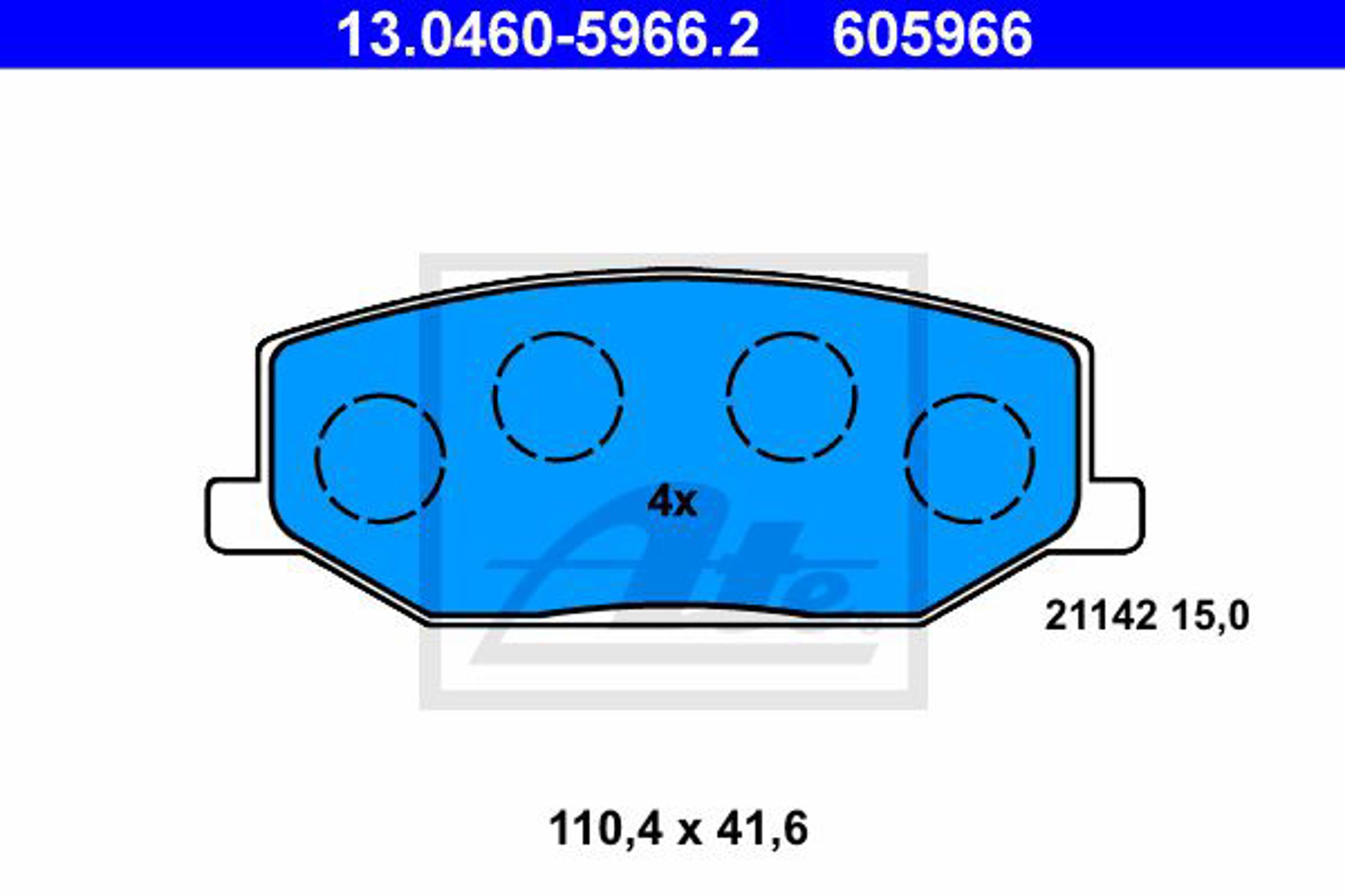 Колодки тормозные дисковые ATE 13.0460-5966.2