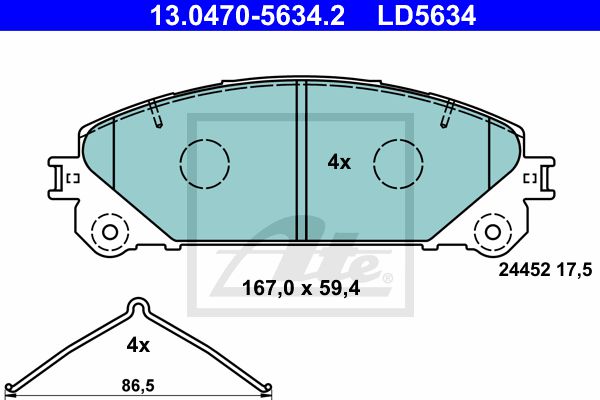 Комплект тормозных колодок дискового тормоза ATE 13-0470-5634-2