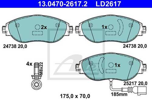 Колодки дисковые ATE 13047026172