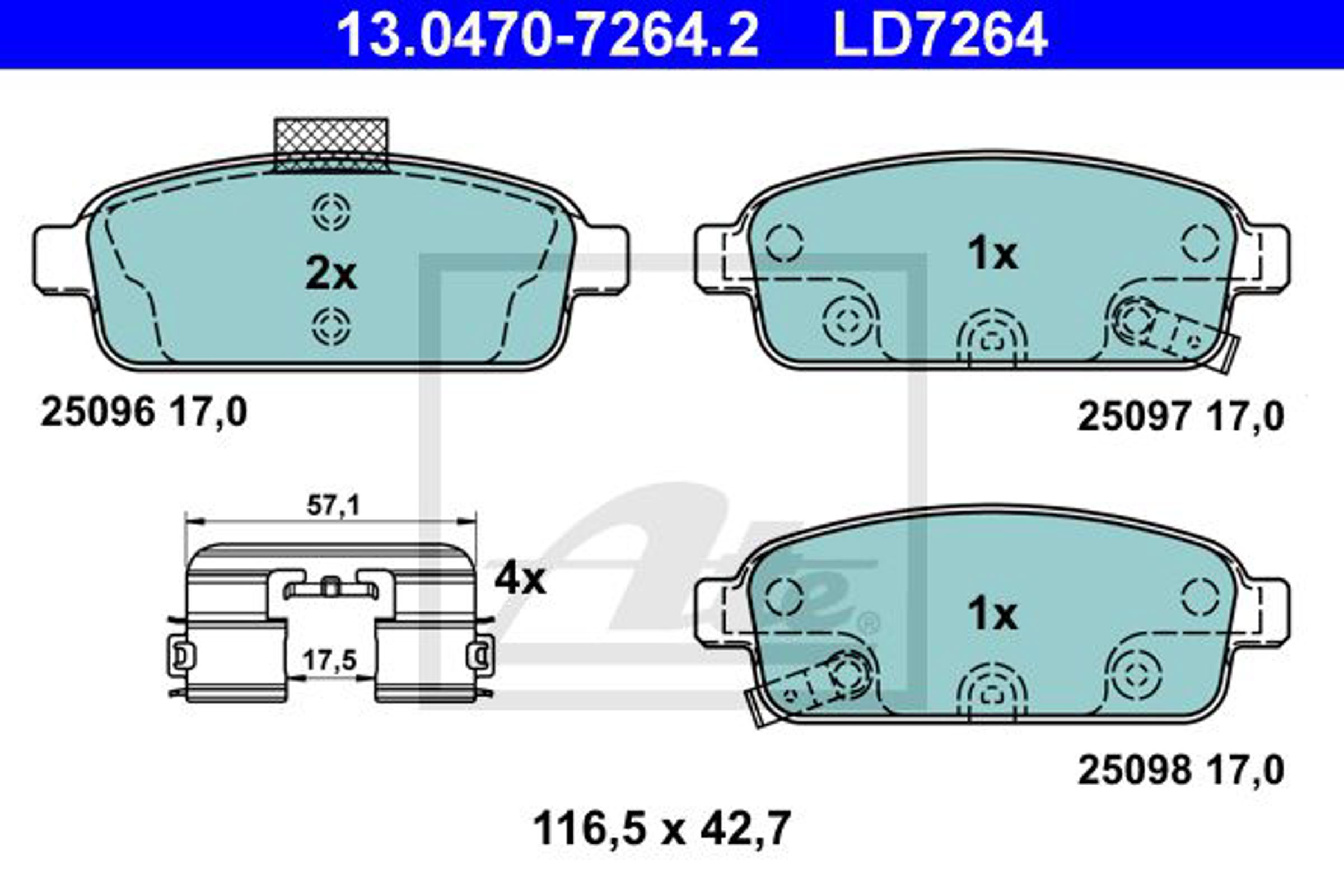Комплект тормозных колодок дисковый тормоз ate ceramic