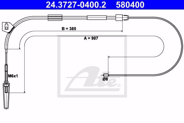 Трос стояночного тормоза ATE 24-3727-0400-2