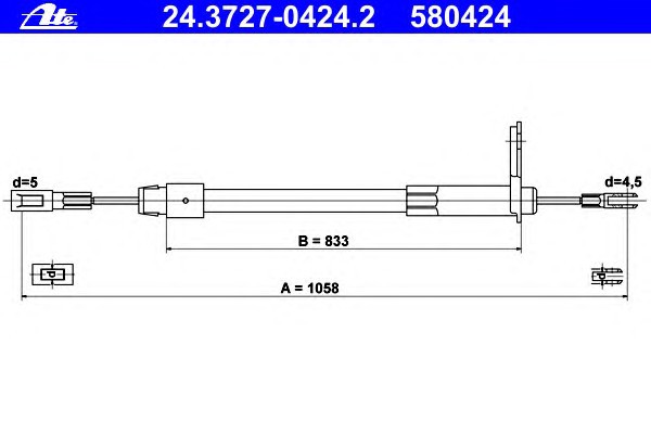 Трос стояночного тормоза ATE 24-3727-0424-2