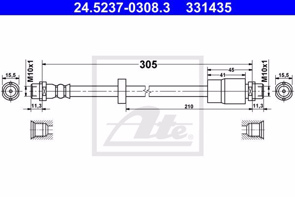 Шланг тормозной ATE 24-5237-0308-3