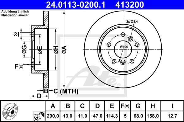 Тормозной диск ATE 24-0113-0200-1