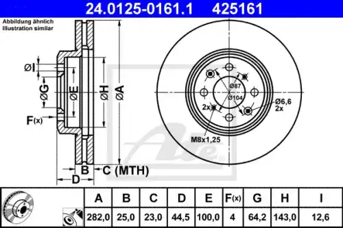 Диск тормозной передн mg mg zr 160 01-05 mg zs 120/180/2.0 td 01-05 mg zs hatchback 120/180/2.0