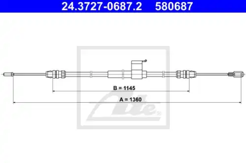 Трос тормоза ATE 24.3727-0687.2