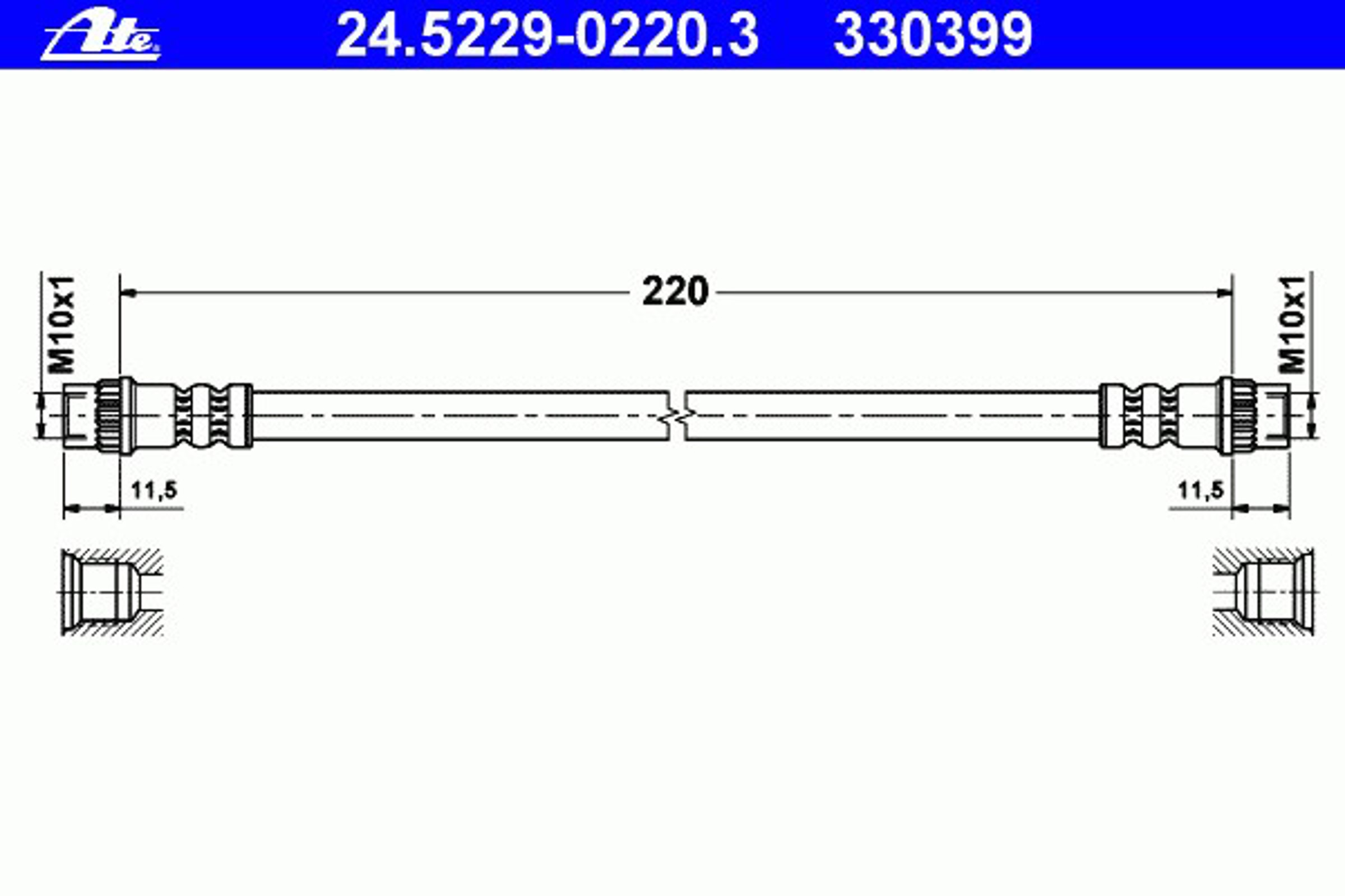 Шланг тормозной ATE 24.5229-0220.3