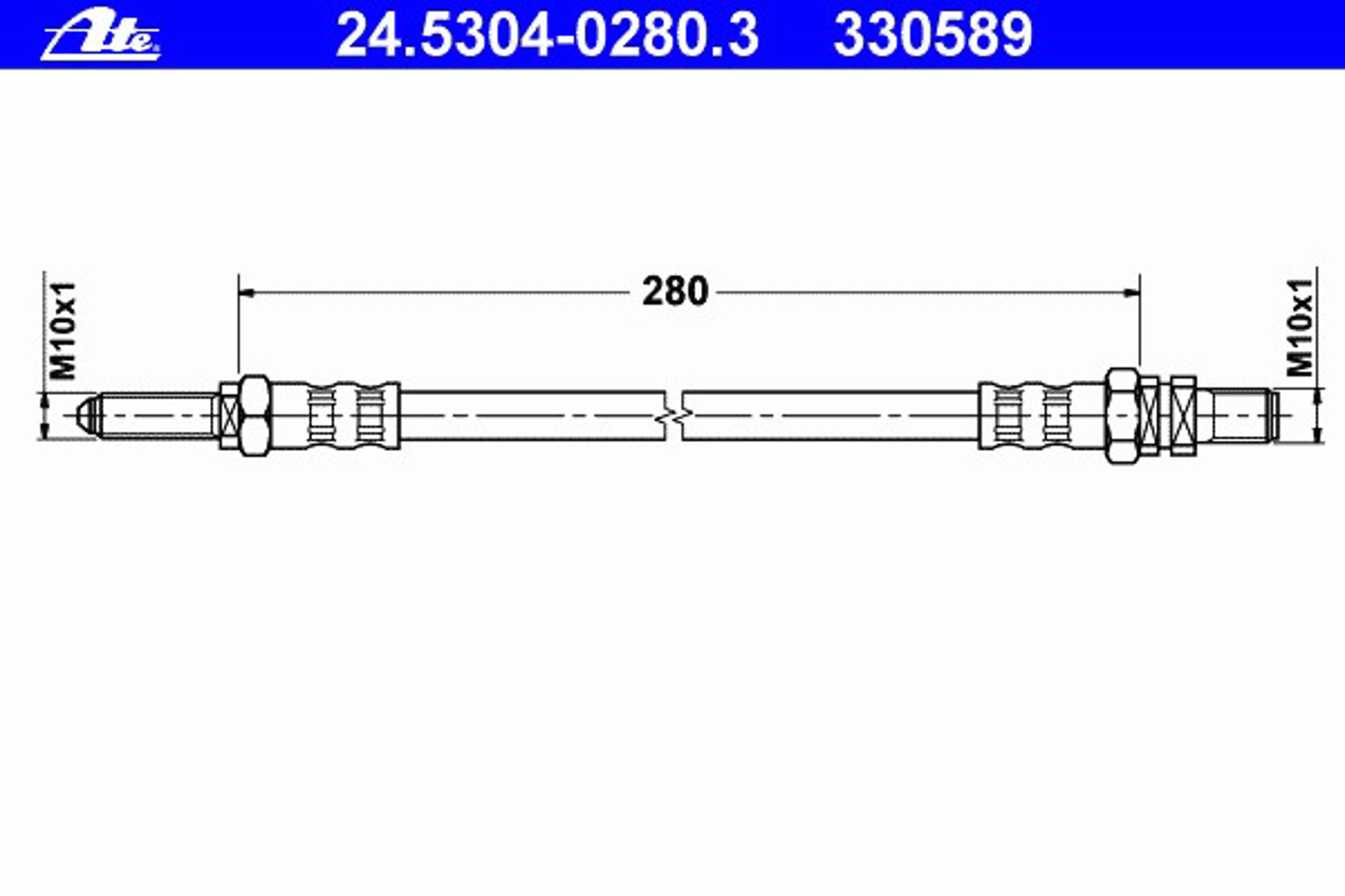 Шланг тормозной ATE 24.5304-0280.3