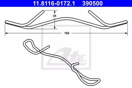 Комплект монтажный тормозных колодок ATE 11.8116-0172.1