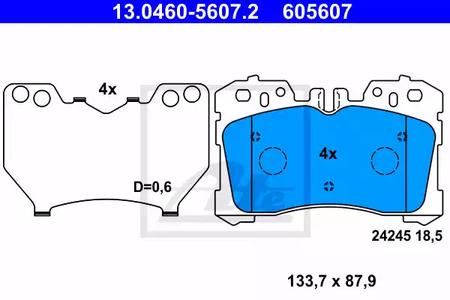 Комплект тормозных колодок дискового тормоза ATE 13.0460-5607.2