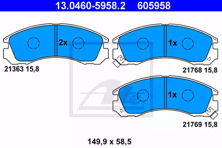Комплект тормозных колодок дискового тормоза ATE 13.0460-5958.2