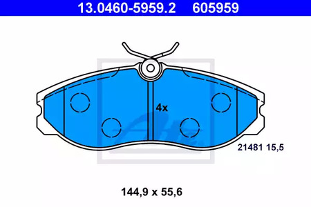 Комплект тормозных колодок дискового тормоза ATE 13.0460-5959.2