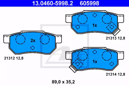 Колодки тормозные дисковые ATE 13.0460-5998.2