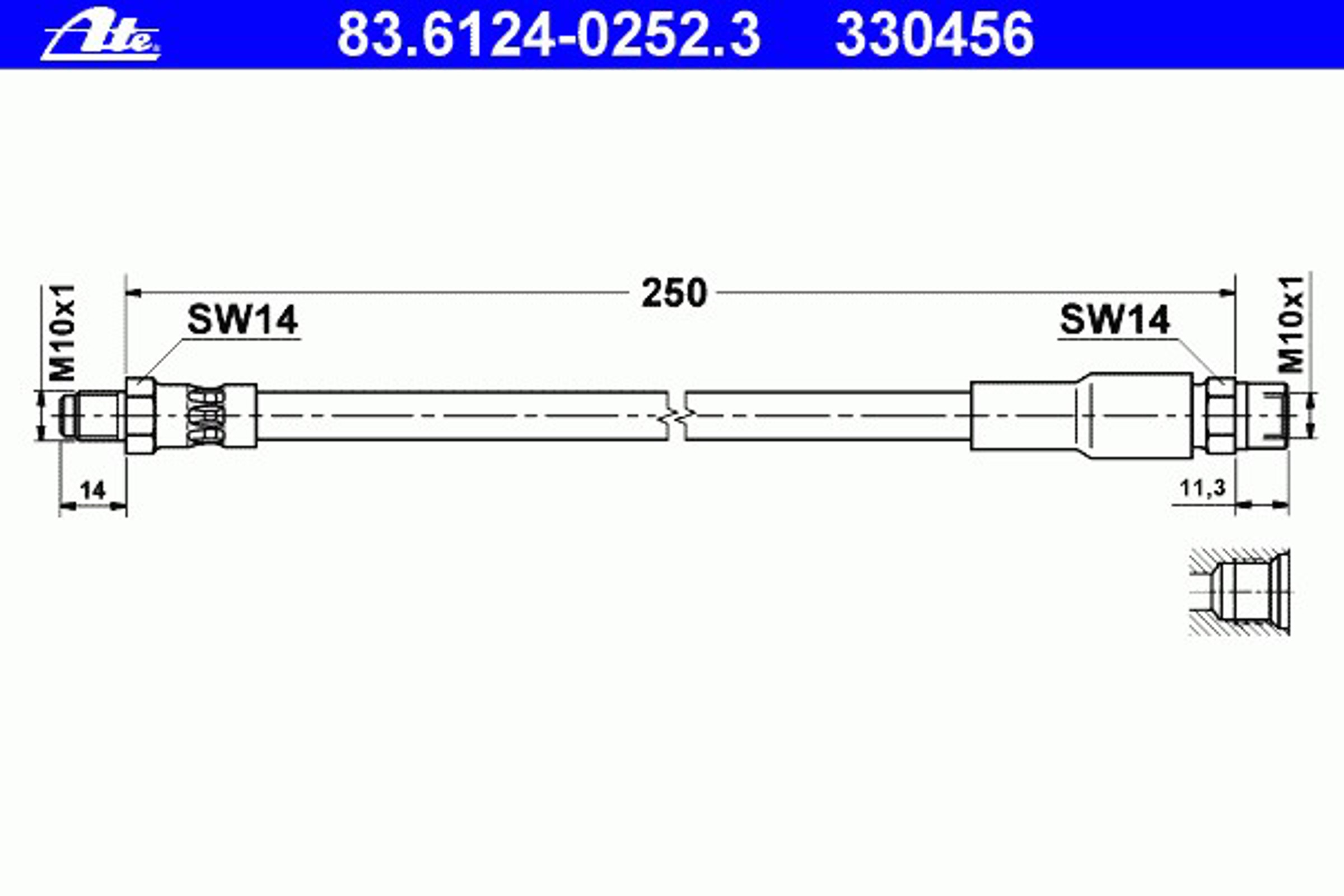 Шланг тормозной ATE 83.6124-0252.3