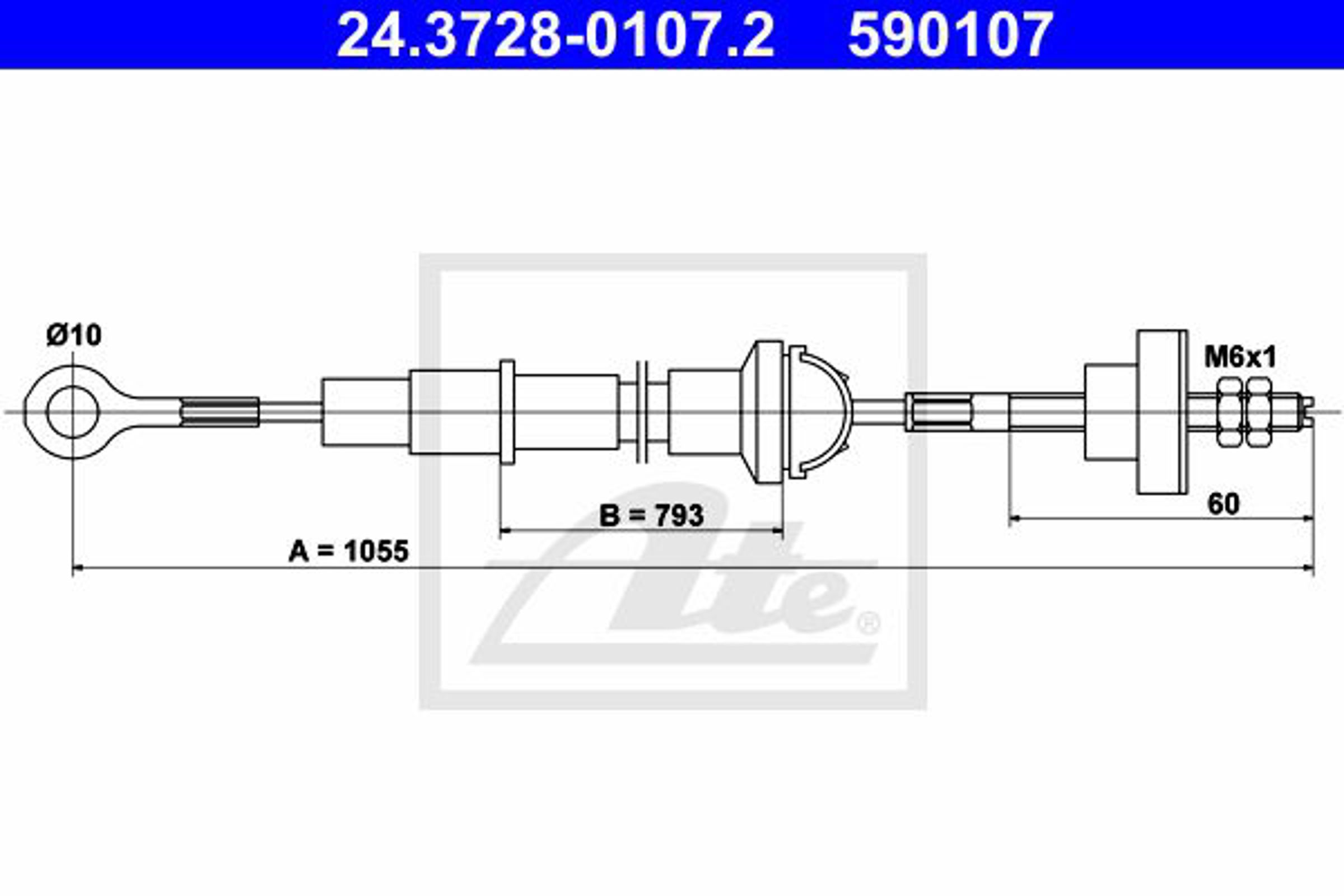 Тормозной шланг задний audi/seat/skoda/vw 1.2-2.0 03- ATE 83.7847-0254.3