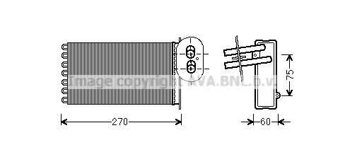 Теплообменник отопления салона AVA QUALITY COOLING VN6296