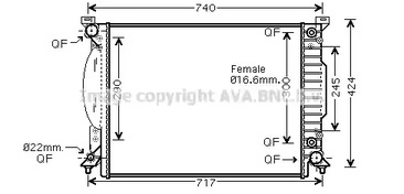 Радиатор охлаждения двигателя AVA QUALITY COOLING AI2205