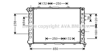 Радиатор системы охлаждения двигателя AVA QUALITY COOLING AL2057