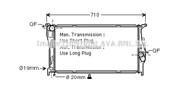 Радиатор охлаждение двигателя AVA QUALITY COOLING BWA2293