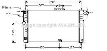 Радиатор охлаждения двигателя AVA QUALITY COOLING DWA2001