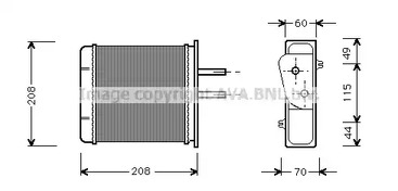 Теплообменник отопления салона AVA QUALITY COOLING FTA6150