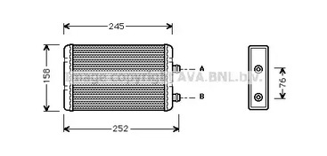 Теплообменник отопления салона AVA QUALITY COOLING FTA6220