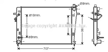 Радиатор охлаждения двигателя AVA QUALITY COOLING HY2203