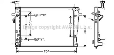 Радиатор охлаждения двигателя AVA QUALITY COOLING HY2211