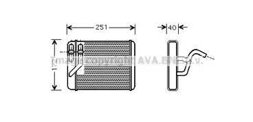 Теплообменник отопления салона AVA QUALITY COOLING HY6120