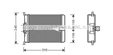 Теплообменник отопления салона AVA QUALITY COOLING MS6187