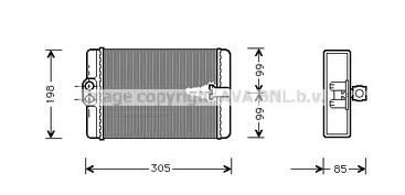 Радиатор отопителя AVA QUALITY COOLING MSA6250