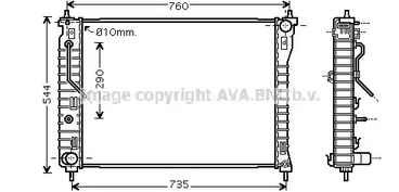 Радиатор охлаждения двигателя AVA QUALITY COOLING OL2434