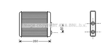 Теплообменник отопления салона AVA QUALITY COOLING OL6260