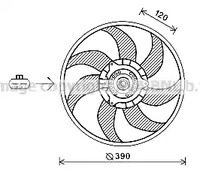 Вентилятор охлаждения радиатора двигателя AVA QUALITY COOLING OL7652