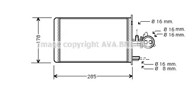 Теплообменник отопления салона AVA QUALITY COOLING PEA6173