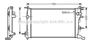Радиатор охлаждения двигателя AVA QUALITY COOLING RT2410
