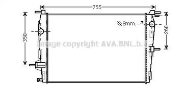 Радиатор охлаждения двигателя AVA QUALITY COOLING RT2458