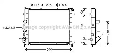 Радиатор охлаждения двигателя AVA QUALITY COOLING RTA2215