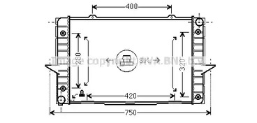 Радиатор охлаждения двигателя AVA QUALITY COOLING VO2093