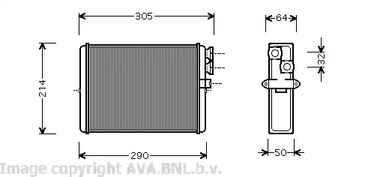 Теплообменник отопления салона AVA QUALITY COOLING VOA6110